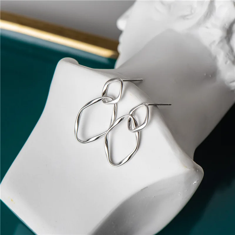 

Серьги-подвески женские из серебра 925 пробы, геометрической формы