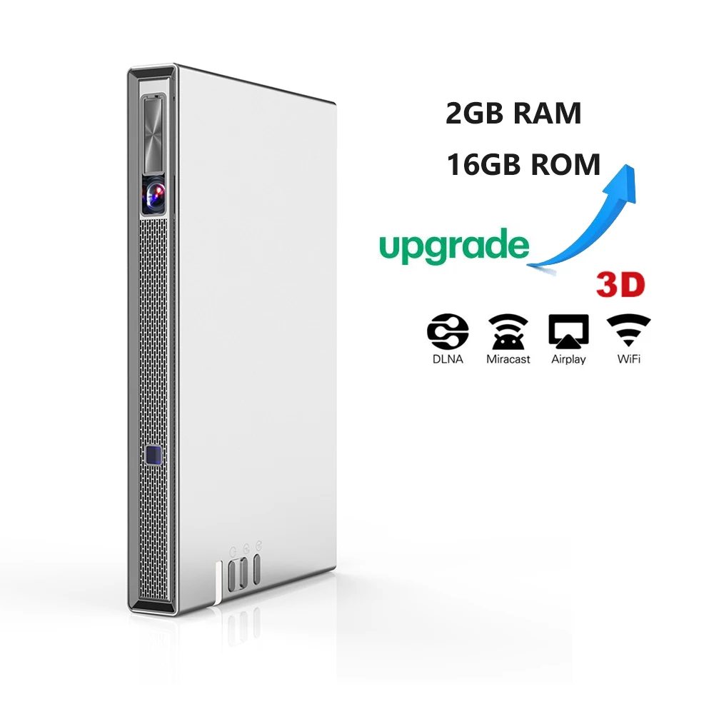 Vivicine T5 4k мини-проектор, Android 6,0 Bluetooth 4,2, 4000 мАч батарея, Смарт HDMI USB PC игры мобильный проектор - Цвет: T5