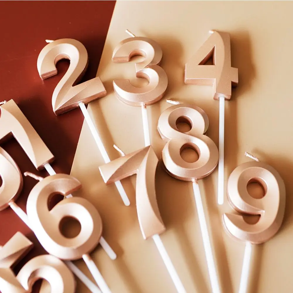 Серия ретро золотые цифры цвета шампанского 0-9 свечи на день рождения для торта