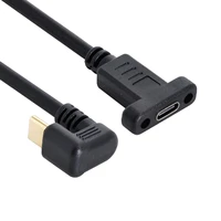 180 degree u shape back angled usb c usb 3 1 type c male to female extension data cable 30cm