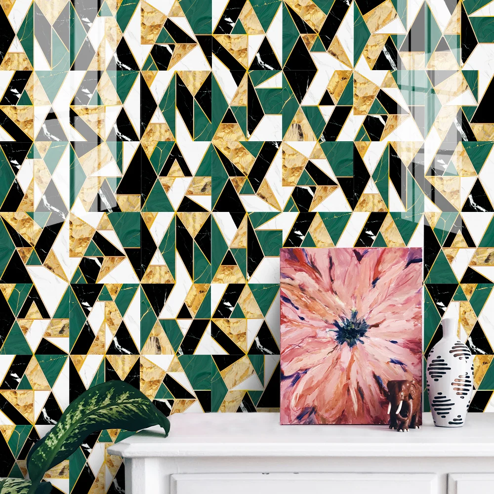 

Mediterranean tile art mosaic waterproof wall stickers kitchen stickers waterproof and oil proof self-adhesive paper