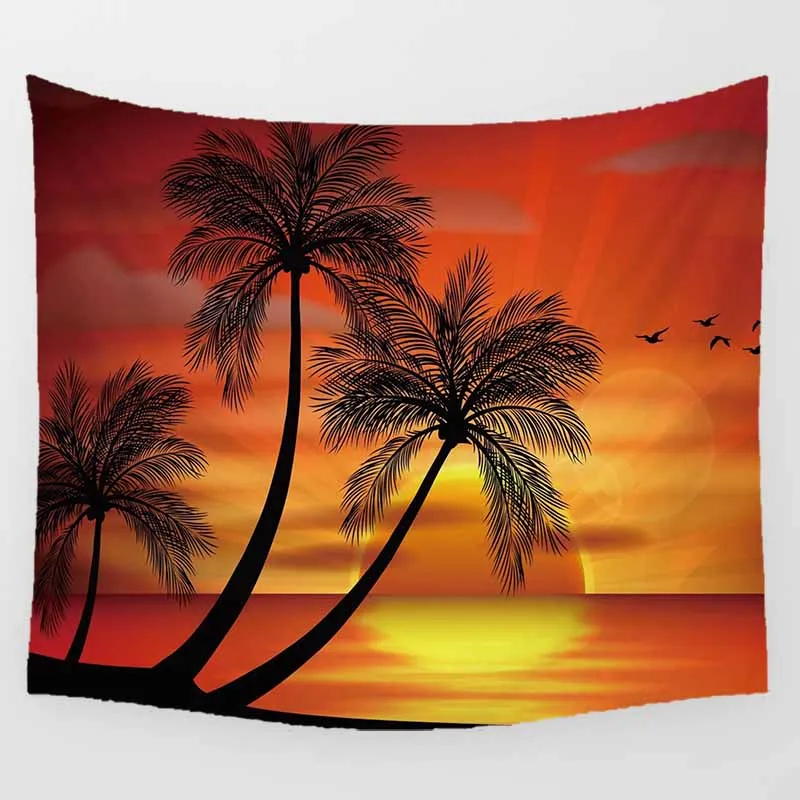 Морской пляж пейзаж hd печать большие пляжные гобелен с рисунком мандалы