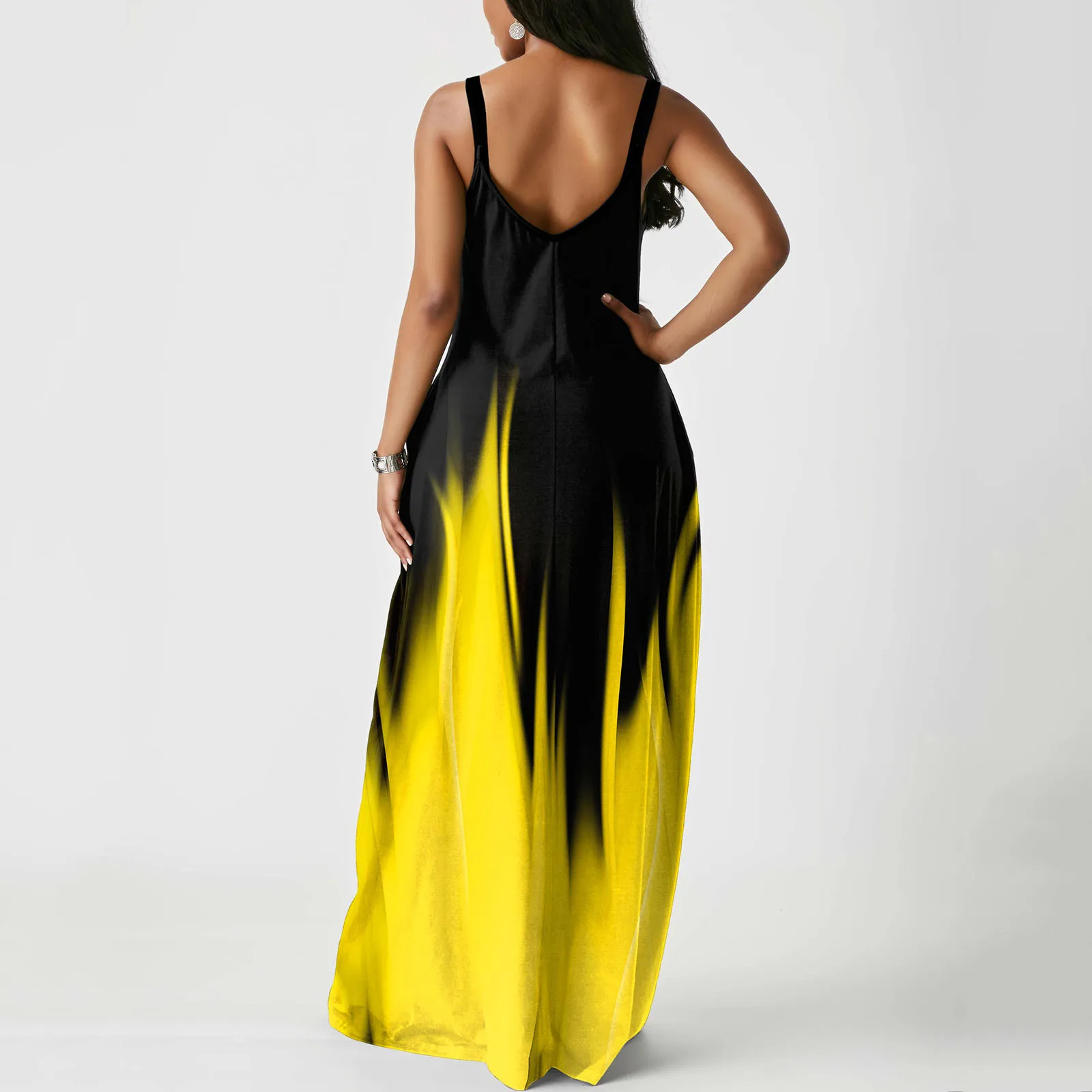 

Dress Women Summer Dress Plus Size Loose Ladies O-neck Flower Print Sleeveless Plus Size Pullover Long Dresses 2021 Robe