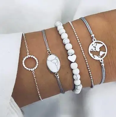 5 шт./компл. богемная мода драгоценный камень Персиковое сердце бисер карта круг