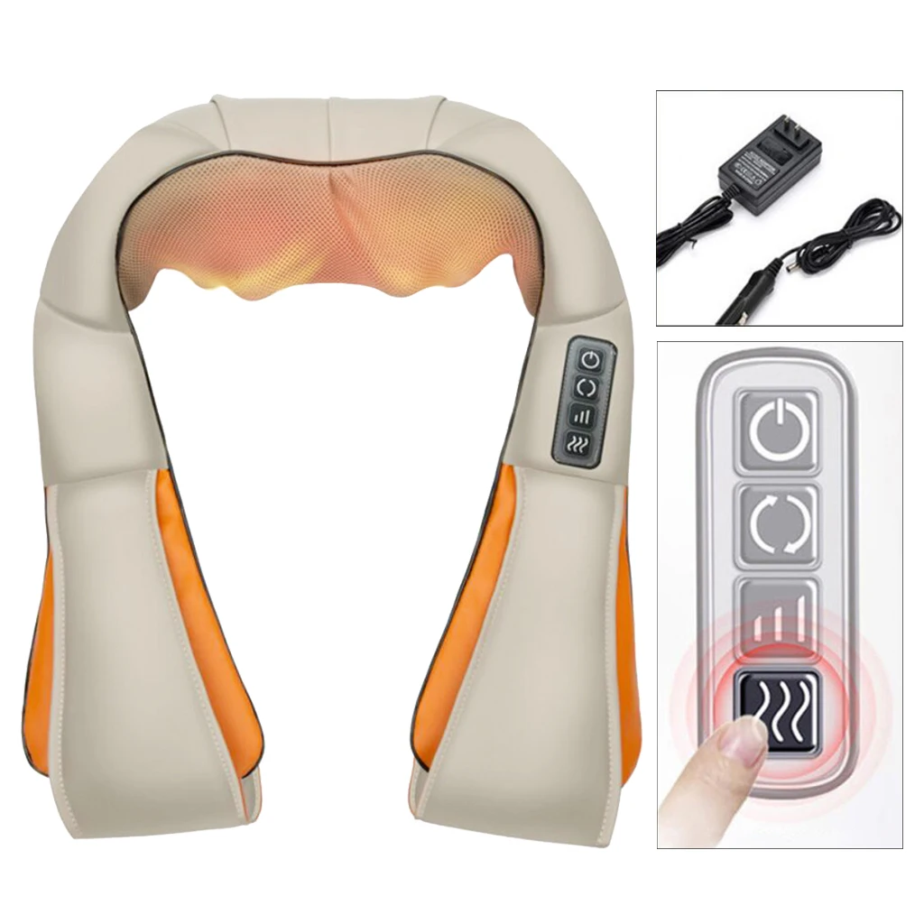 Shiatsu Massagers for Neck Back and with Heat Deep Portable Tissue US Shoulder massagers Handheld W/ Corded | Красота и здоровье