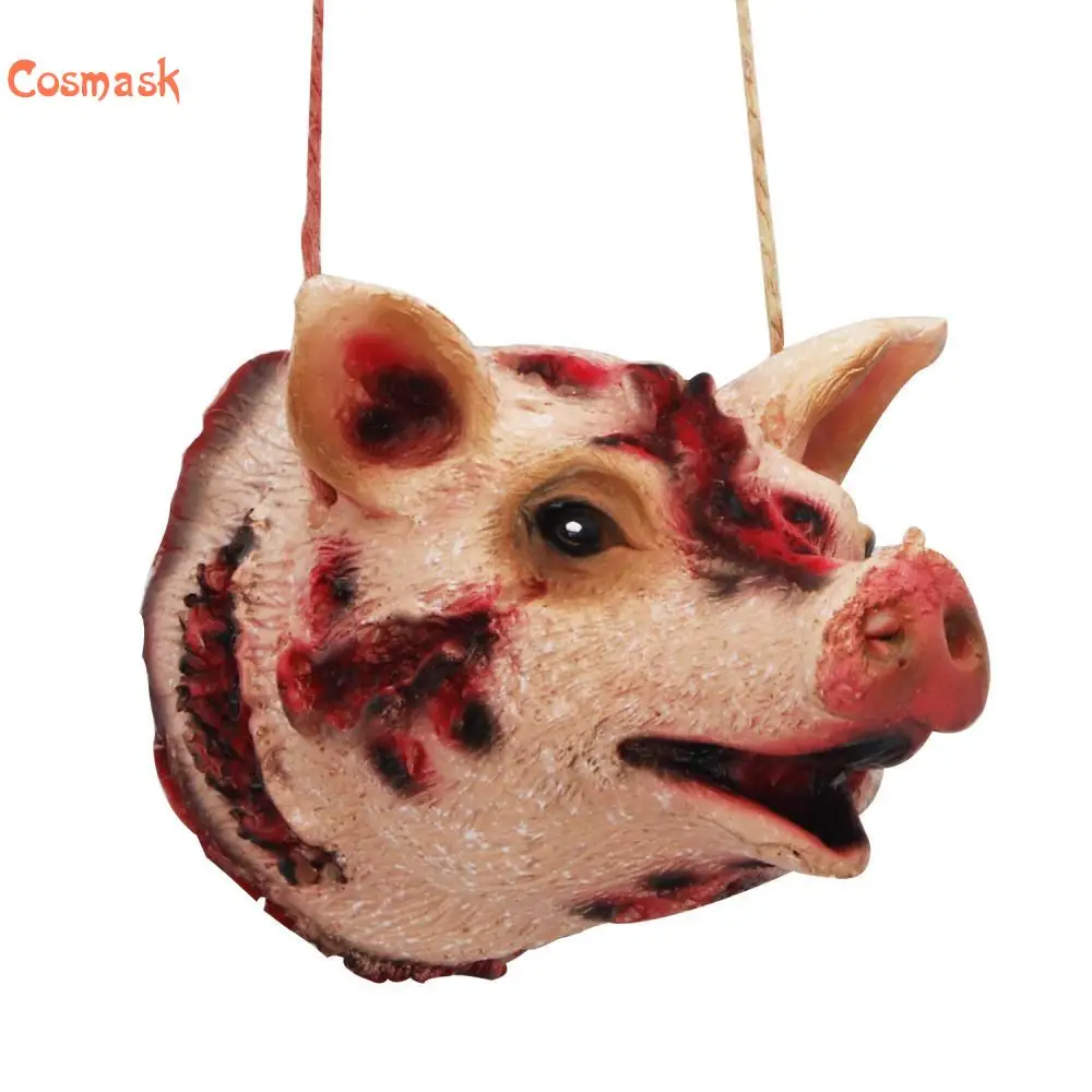 Фото Космак Хэллоуин подвеска голова свиньи украшение реквизит ужас пугающие