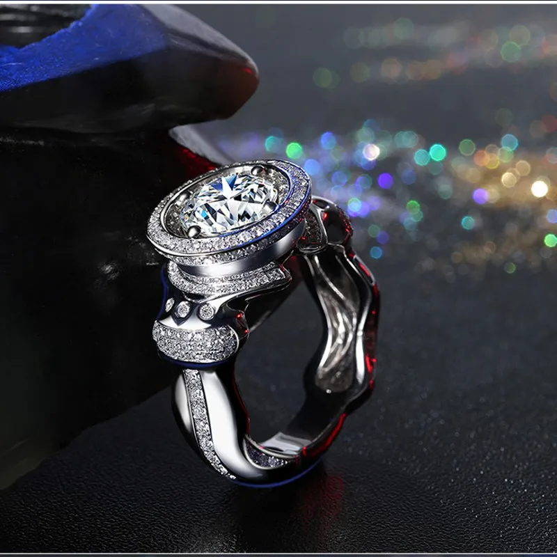 

Unique Male 3ct Sona Diamond Ring Real 925 sterling silver Jewelry Engagement Wedding band Rings for men Luxury Party accessory