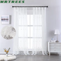 mrtrees modern star embroidery tulle curtains for living room bedroom sheer windows volie curtains home decoration custom