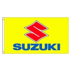 3x5 футов, желтый флаг для автомобиля и мотоцикла Suzuki, для декора