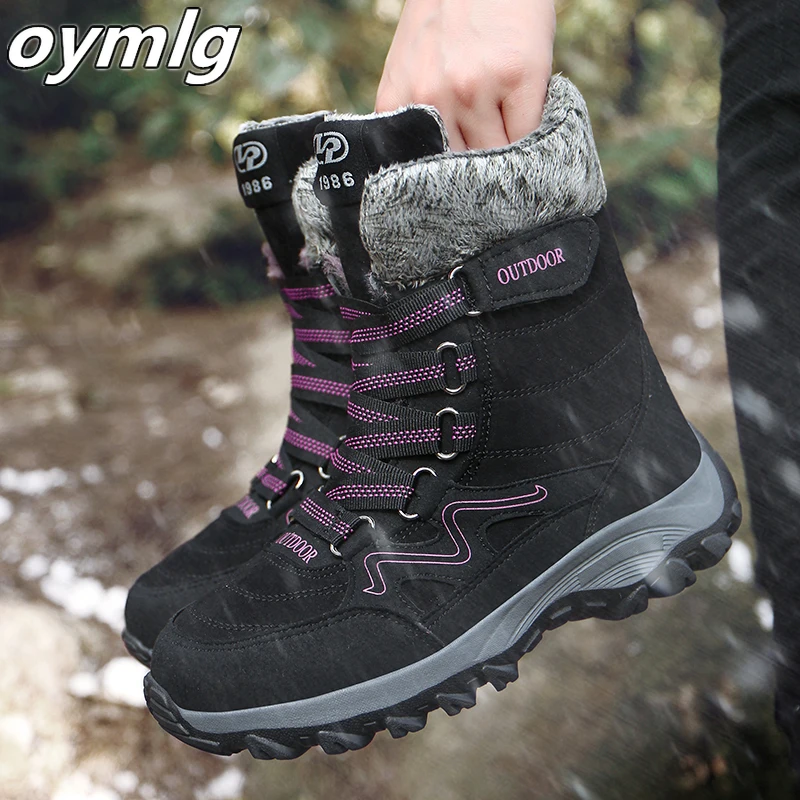 

New Arrival Fashion Suede Leather Women Snow Boots Winter Warm Plush Women's boots Waterproof Ankle Boots Flat shoes 35-42
