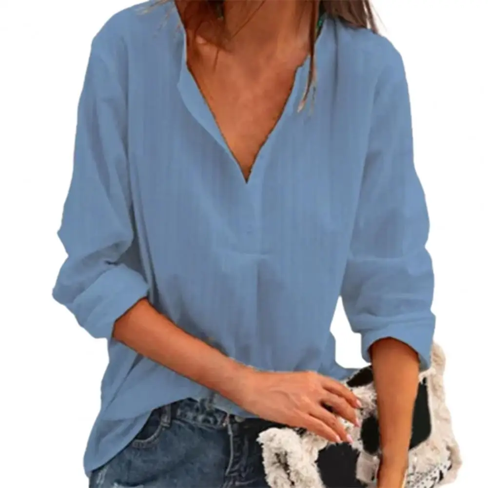 Женская Повседневная дышащая тонкая рубашка с длинным рукавом Модная легкая