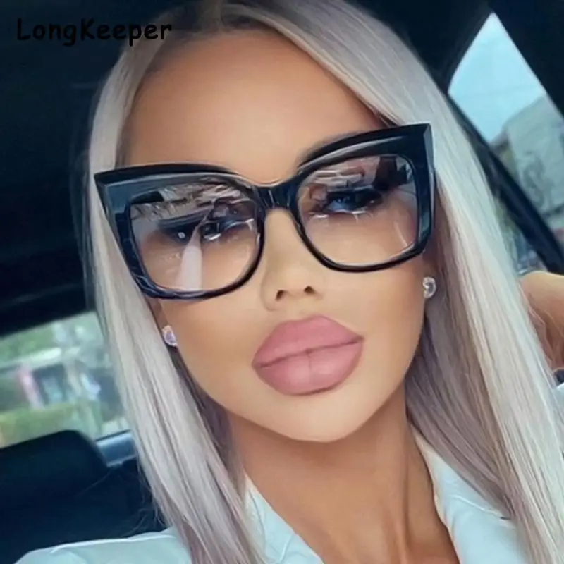 

Brand Designer Square Oversized Cat Eye Sunglasses Women Vintage Black Sun Glasses Female Driving Shades Oculos De Sol UV400