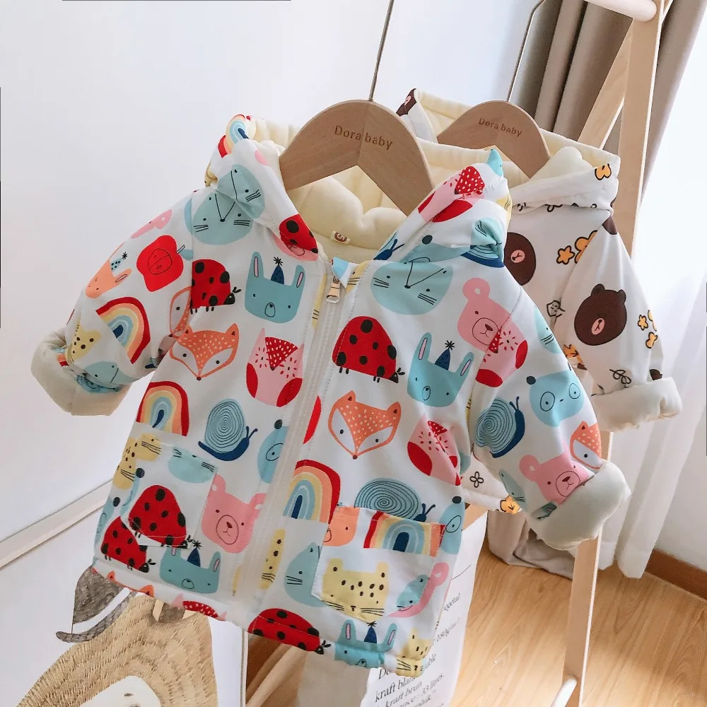 Одежда для детей 1-4 лет; куртка; Новинка года; сезон осень-зима; модная теплая верхняя одежда с капюшоном для маленьких девочек; куртка; пальто; Рождество