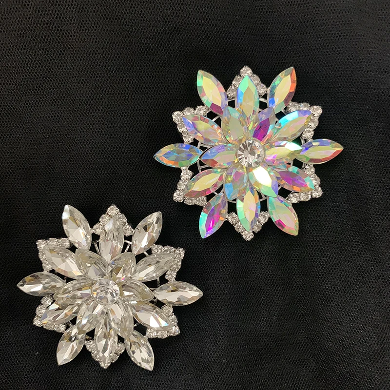 Стразы с аппликацией в форме цветка 5 8 см стразы плоские Серебряное основание для