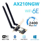 Настольный Wi-Fi 6 Intel AX210 PCIe Wi-Fi адаптер Bluetooth 5,2 3000 Мбитс 802.11ax AX210NGW Беспроводной Wi-Fi 6E карта Windows 10 Linux