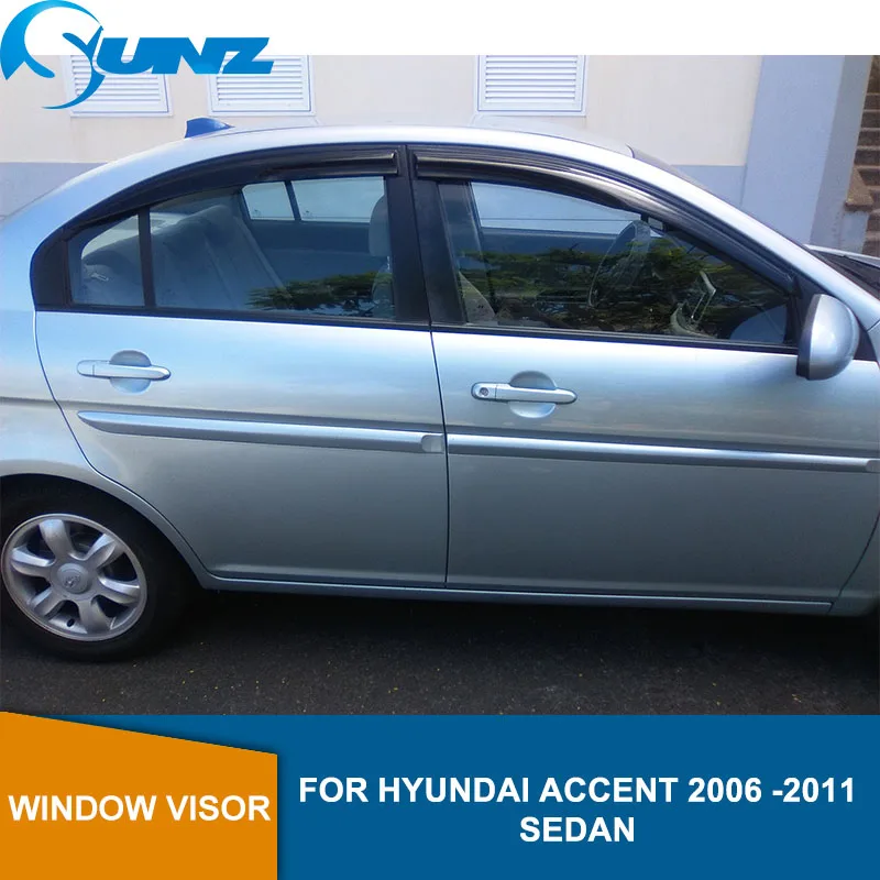 Дефлекторы бокового окна для HYUNDAI ACCENT 2006 2007 2008 2009 2010 2011 дверь седана козырек