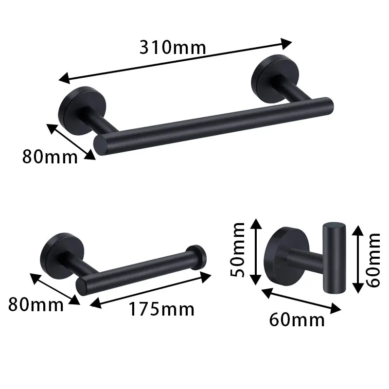 Вешалка для полотенец из нержавеющей стали черная 304 | Обустройство дома