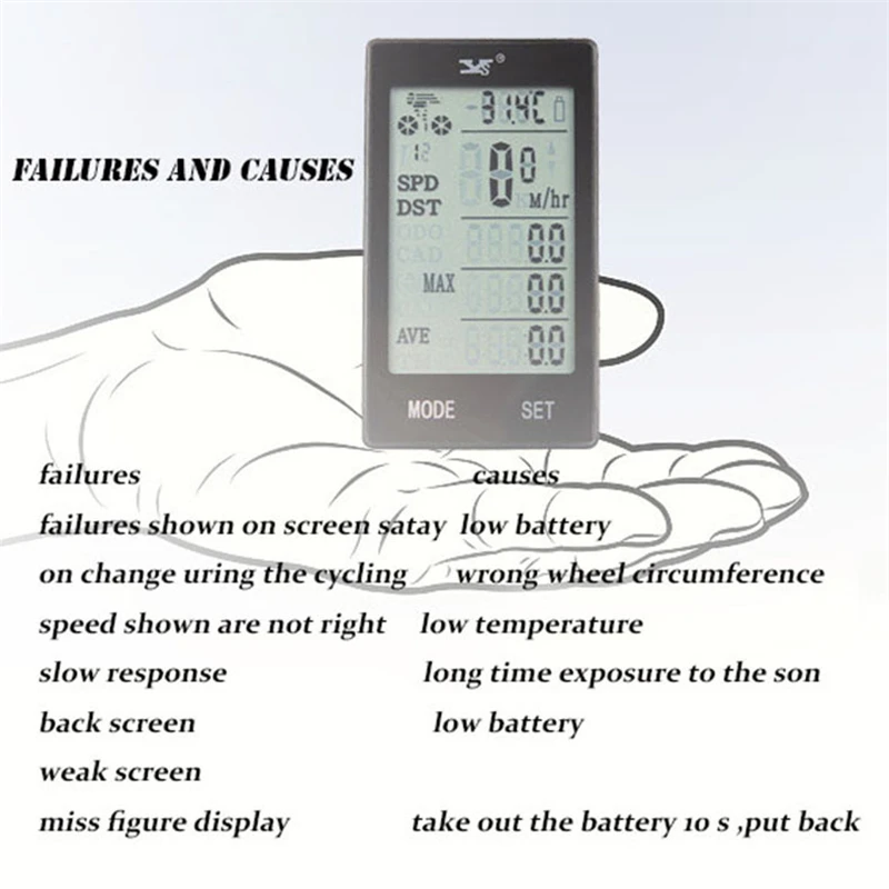 Беспроводной Велосипедный компьютер со спидометром и светодиодным