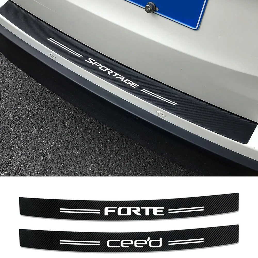 3D карбоновые аксессуары для автомобильного заднего бампера наклейки на багажник