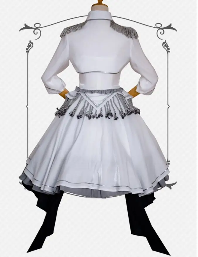 

Date A Live Tokisaki Kurumi Cosplay Costumes Wash White Reverse-Body White Queen Royal Sister Uniform Dress Role Play Clothing