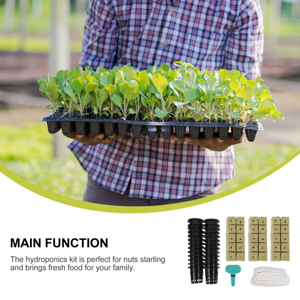 

1 Set Small Soilless Culture Net Cups Wool Grow Cubes for Plant Hydroponics