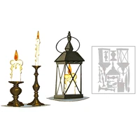 2021 new halloween retro lantern candle candlestick metal cutting dies for diy making greeting card scrapbooking no clear stamps