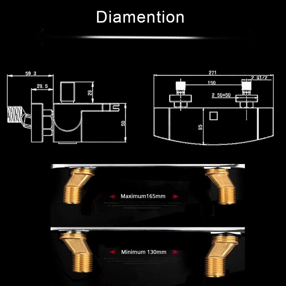 

Black Waterfall Shower Faucet Dual Handle Bathtub Mixer Tap with Handshower Waterfall Bath Shower Set