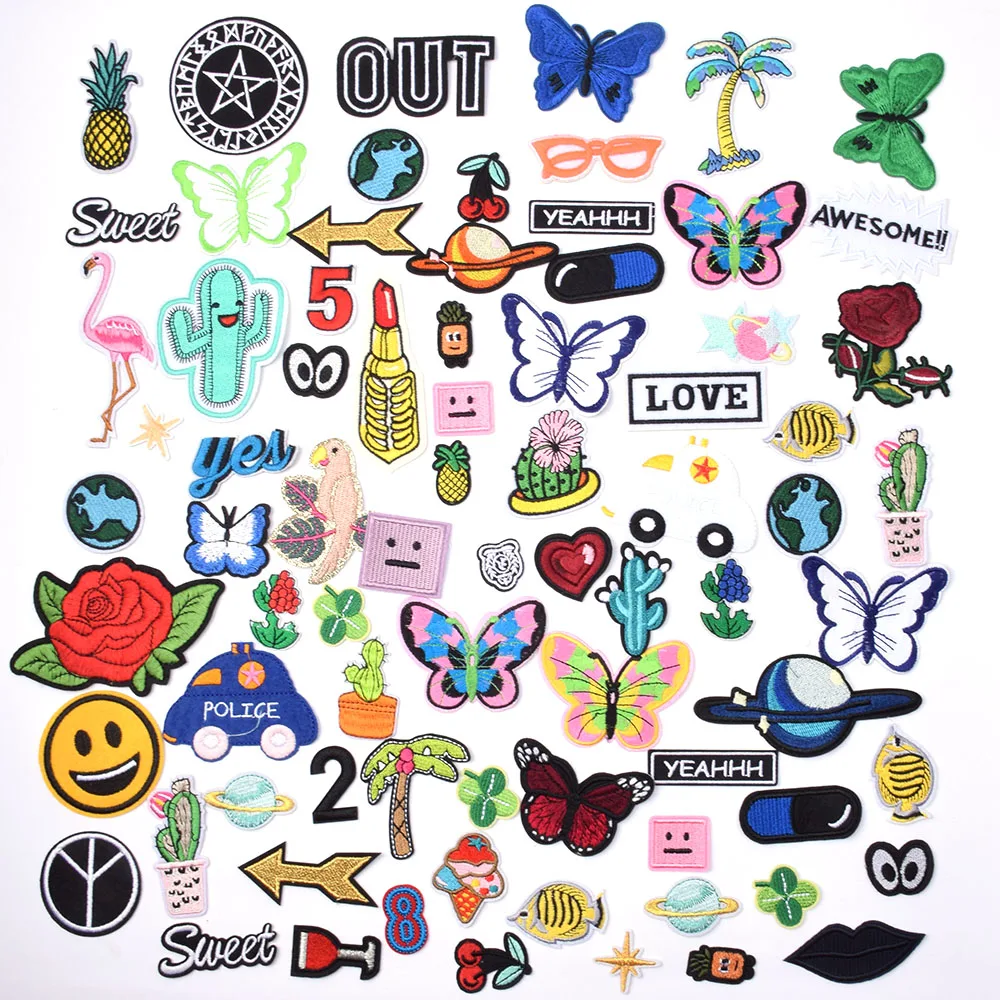 Случайные Смешанные DIY Мультяшные патчи с утюгом вышивка тканевая глава