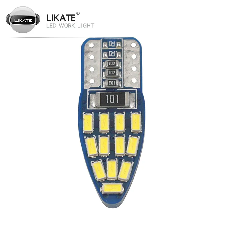 

LKT Automobile Led T10 Side Lamp License Plate Lamp T10 3014 24smd Tip Decoding Led Small Lamp