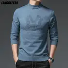 Высококачественная новая осенне-зимняя Модная брендовая Роскошная Вязаная мужская водолазка, теплый шерстяной трендовый свитер, повседневная мужская одежда 2022