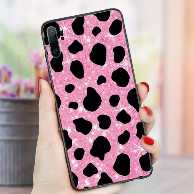 

Gold pink milk cow print pattern Phone Case For Huawei honor Mate P 10 20 30 40 i 9 8 pro x Lite smart 2019 nova 5t
