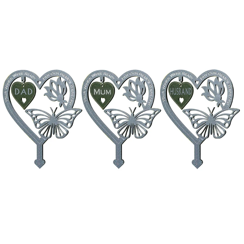 

Memorial Plaque Butterflies Heart Shape Ornament Weatherproof and Shatterproof for Garden Yard Outdoor Home Signs Stakes Gift