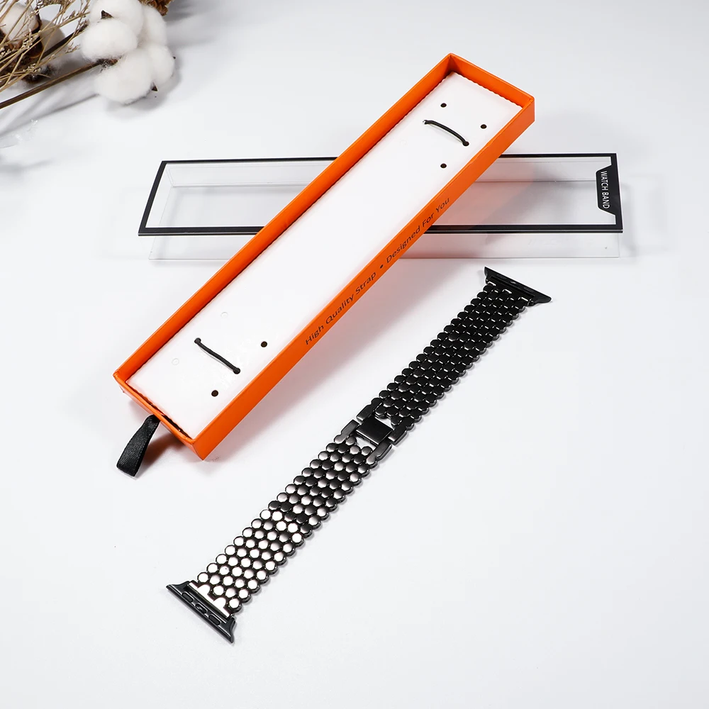 Оранжевая упаковочная коробка в простом стиле для Apple Watch Band 38/40/42/44 мм миланской