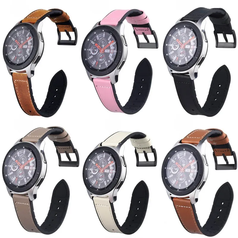 Ремешок из натуральной кожи для samsung Galaxy Active Watch 20 мм 22 gear S3 спортивный ремешок