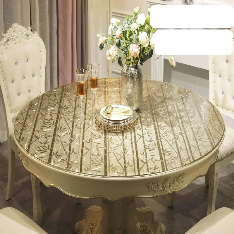Потертая шикарная пластиковая круглая скатерть из ПВХ с начесом Toalha De Mesa | Дом и