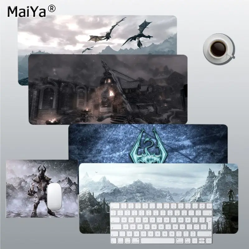 

Maiya Skyrim Hot Sales Rubber Mouse Durable Desktop Mousepad Size for Deak Mat for overwatch/cs go/world of warcraft