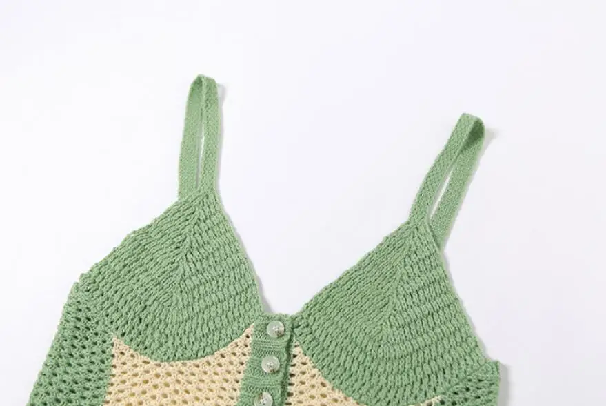 

Summer Women V Neck Single Breasted Crochet Top Fashion Bodycon Short Crop Tops Ladies Sexy Clubwear Party Cami Tops q273