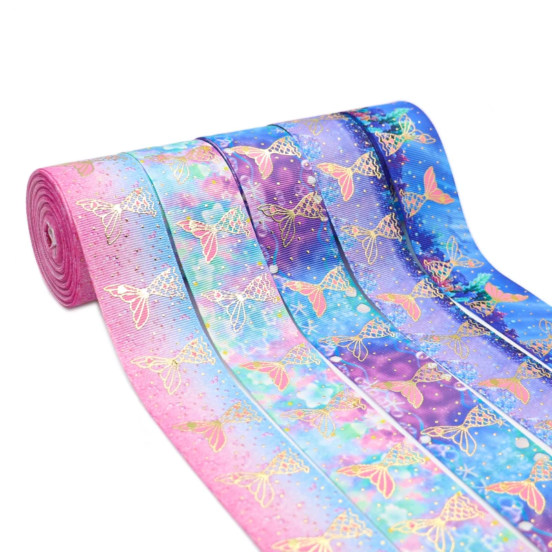 Лента Корсажная с принтом рыбий хвост 1 5 дюйма 38 мм 10 ярдов|Ленты для шитья| |