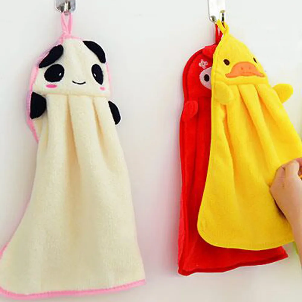 

Baby Kids Nursery Hand Towel Cartoon Animal Kitchen Bath Hanging Wipe Soft Towel