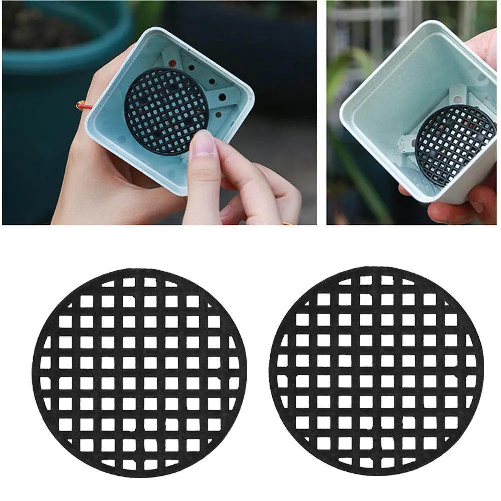 

30Pcs 7.5cm Pot Hole Mat Trays Garden Drainage Mesh Hole Screens Pads For Succulent Bonsai Pot Bottom Grid Mat Flower Pot Mesh