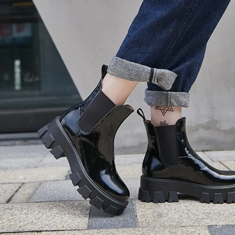 Ботинки Челси женская обувь сезон осень-зима 2019 года короткие ботинки из
