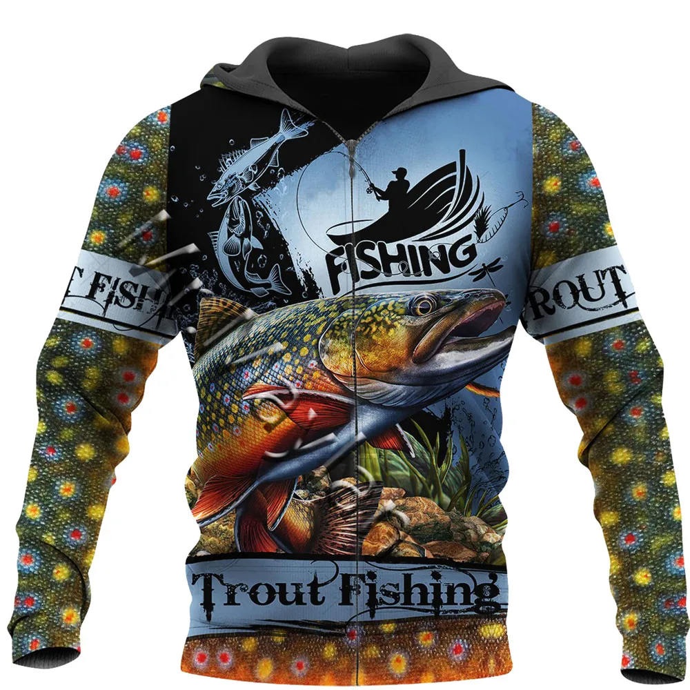 

Trout Fishing 3D All Over Printed Jacket Men/women Harajuku Hoodie Unisex Casual Streetwear Sweatshirt Pullover sudadera hombre