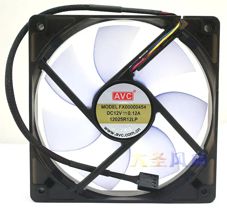 

Новый Оригинальный AVC FX00000454 12025R12LP DC12V 0.12A 120x120x25 мм 4 линии PWM 1500 об/мин вентилятор для охлаждения компьютера