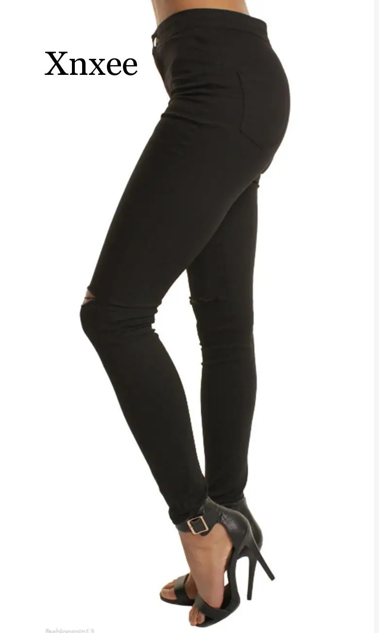 Новые летние сексуальные Стрейчевые джинсы тонкие обтягивающие рваные женские