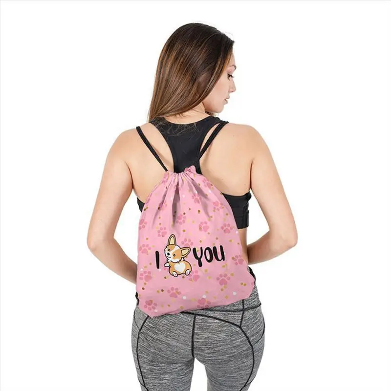 

Unisex Drawstring Bag Sports Gym Daypack Swimming School Backpack Shopping Pack