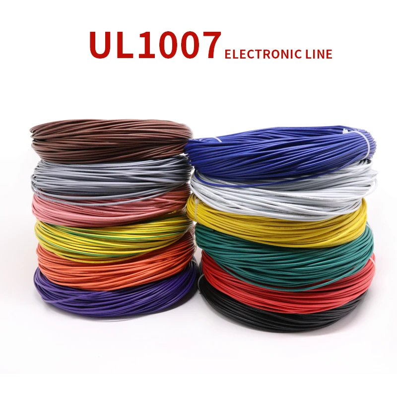 

2M 22AWG UL1007 PVC Wire OD 1.6mm Insulated OFC Tinned Copper Electron Conductor Cable Lamp Environmental DIY Line Colorful 300V
