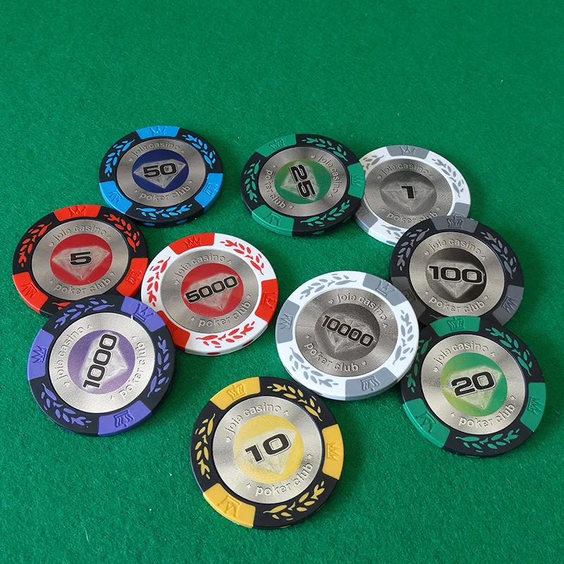 10pcs/Lot Poker Chips Texas Holdɾm Game Token Wheat Style Blackjack Coin |