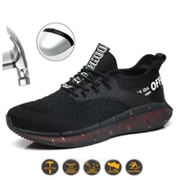 mens boots light and comfortable work shoes anti smash and stab steel safety boots outdoor protective shoes