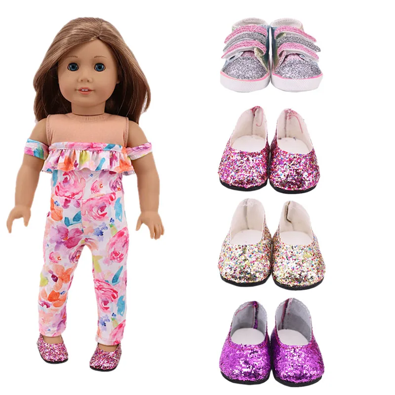 

Модная обувь с блестками для кукол 18 дюймов, американский Малыш и 43 см, игрушки для кукол новорожденных, подарок для девочки нашего поколени...