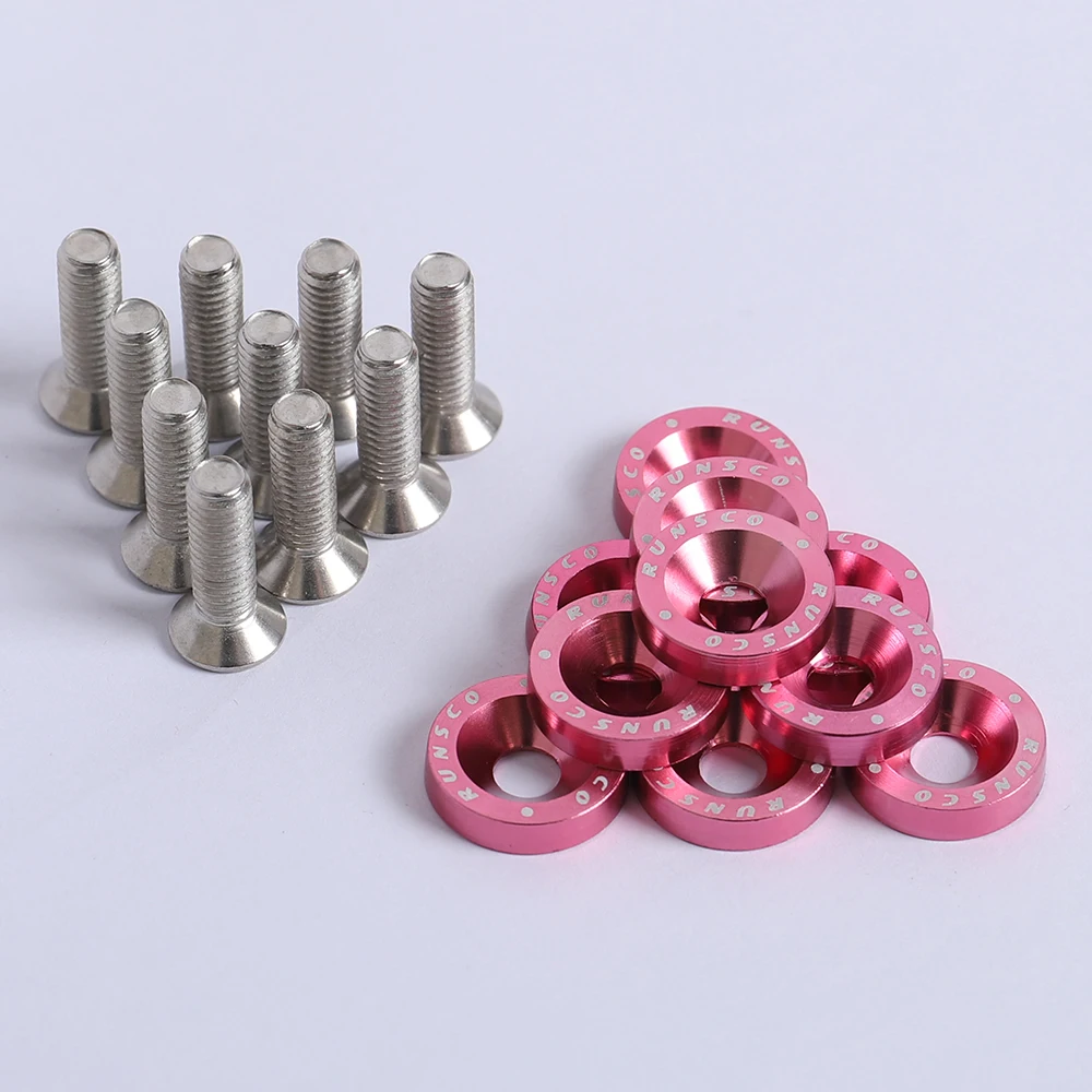 Aluminum M6 Fender Washers and Bolt License Plate Frame Washer Bolts For Honda Nissan Bmw 10Pcs/Pack | Автомобили и мотоциклы